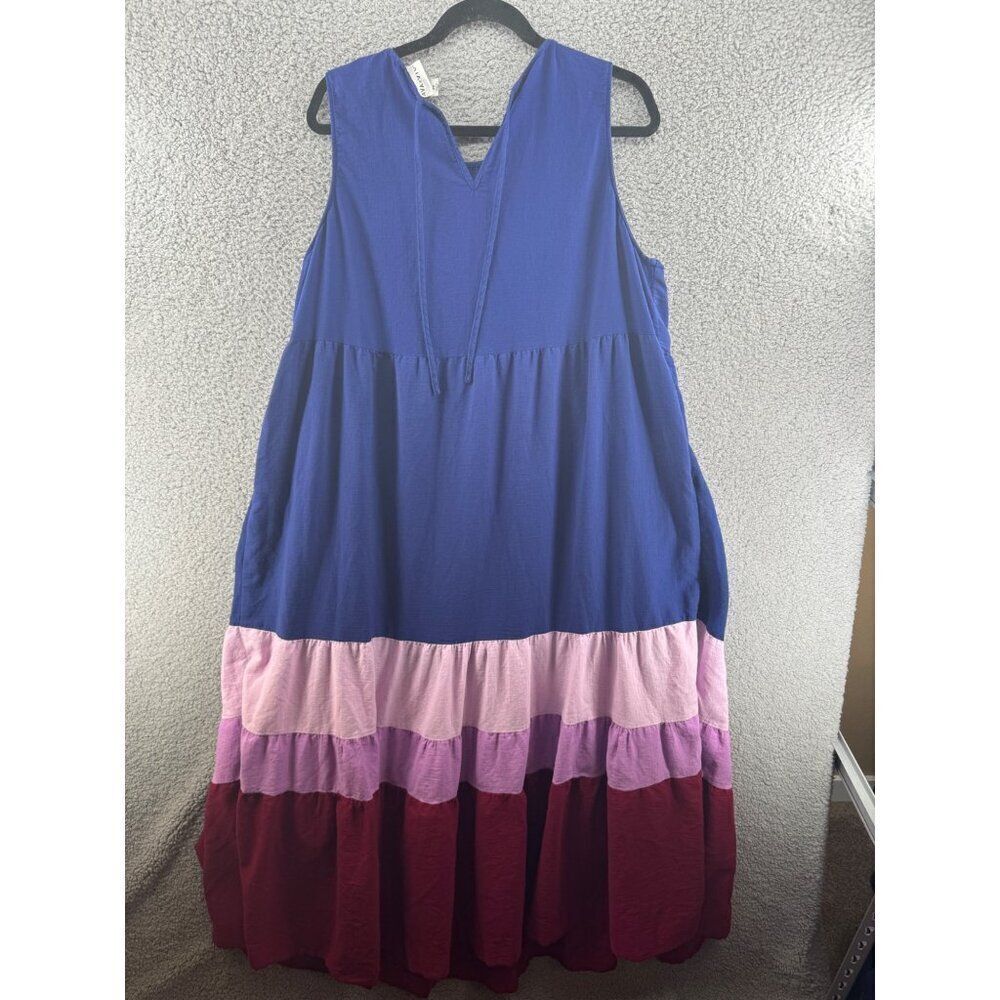 Ava & Viv Maxi Dress in Pink and Blue - Picture 2 of 4